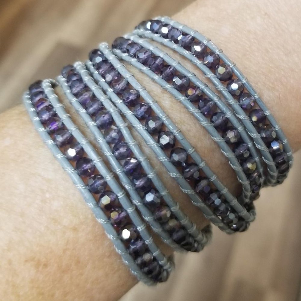 Victoria Emerson Purple Crystal Wrap Bracelet